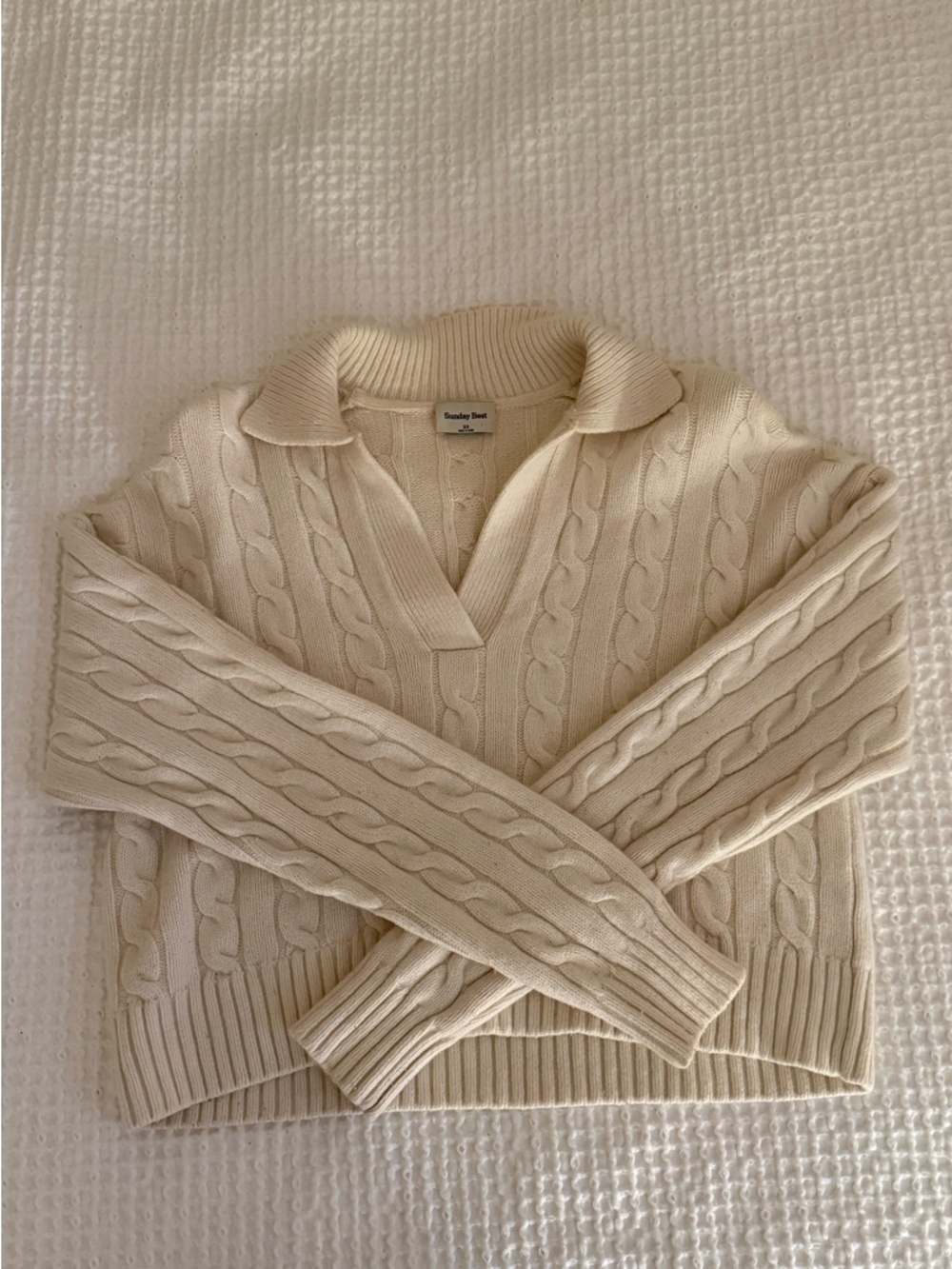 Aritzia Cream Cable Knit Lottie Sweater Size xs